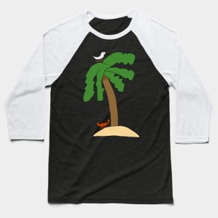 A Palm Tree on a Beach Baseball T-Shirt